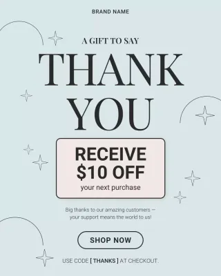 Blue Minimal Thank You Instagram Post