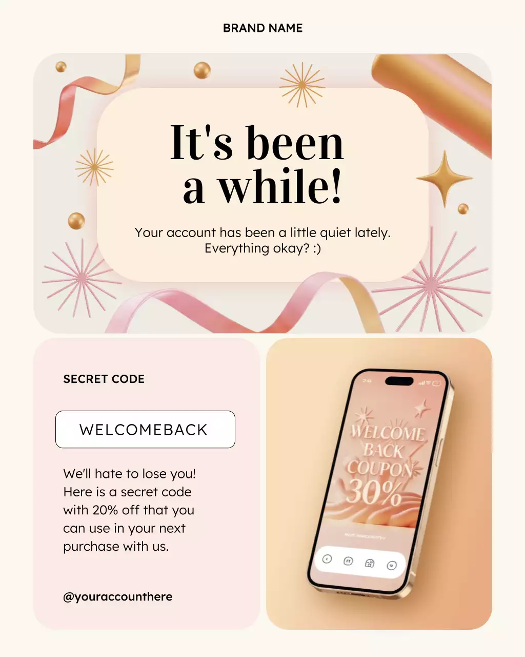 Beige Modern Discount Promotion