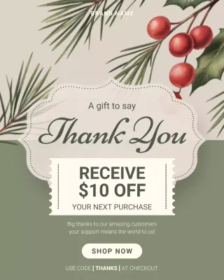 Beige Elegant Thank You Instagram Post