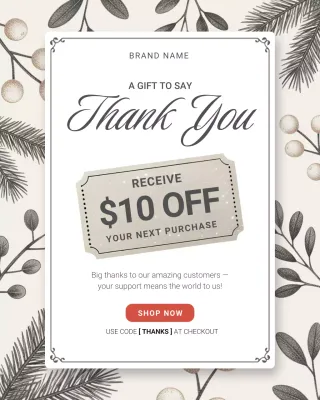 Beige Floral Thank You Instagram Post