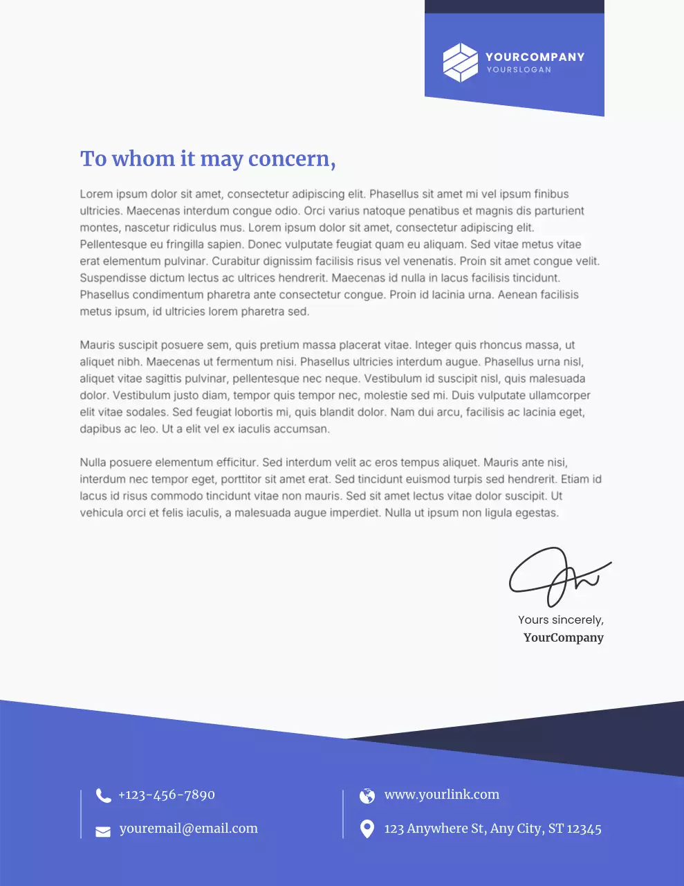 Blue Professional Business Letterhead