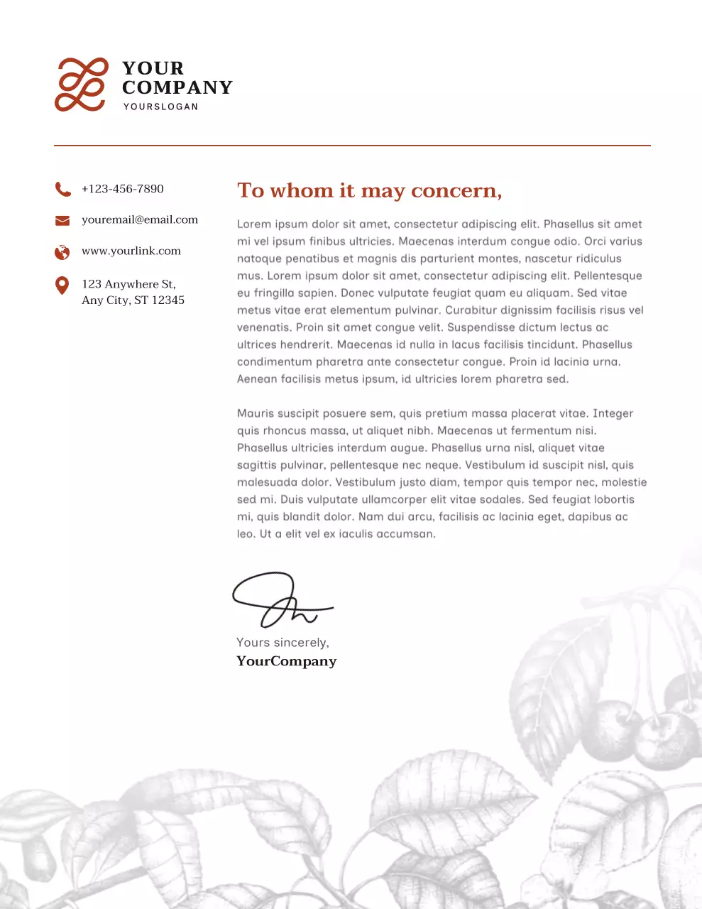 White Elegant Business Letterhead