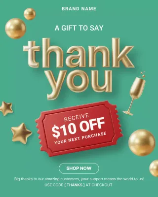 Green Elegant Thank You Promotion Instagram Post