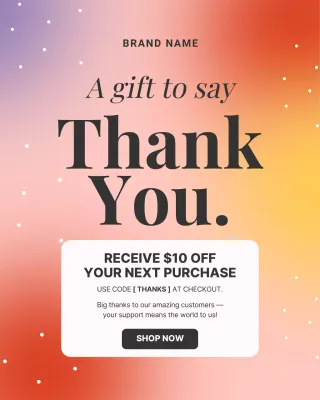 Orange Modern Thank You Promotion Instagram Post