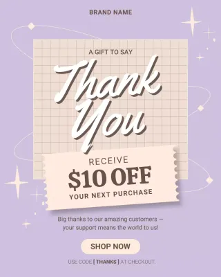 Purple Modern Discount Promotion Instagram Post