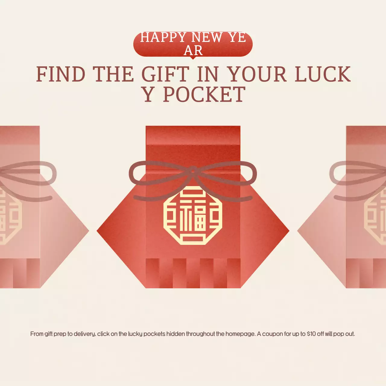 Orange, Red, Clean, Simple New Year Promotion