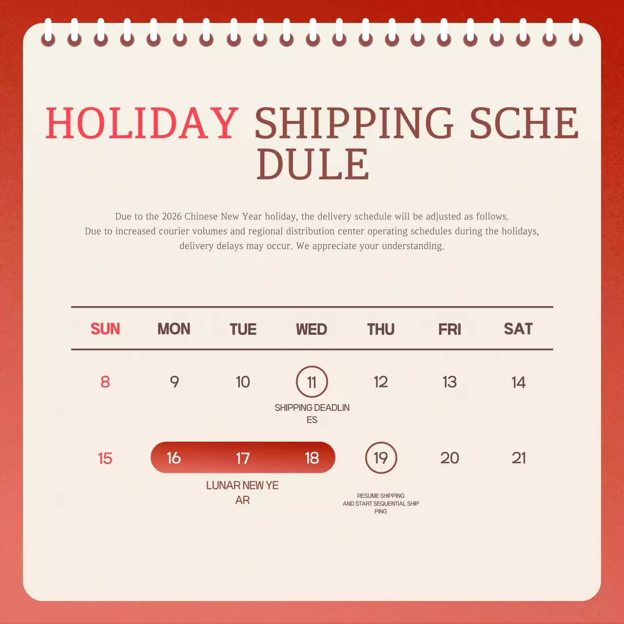 Orange, Red, Clean, Simple New Year Promotion