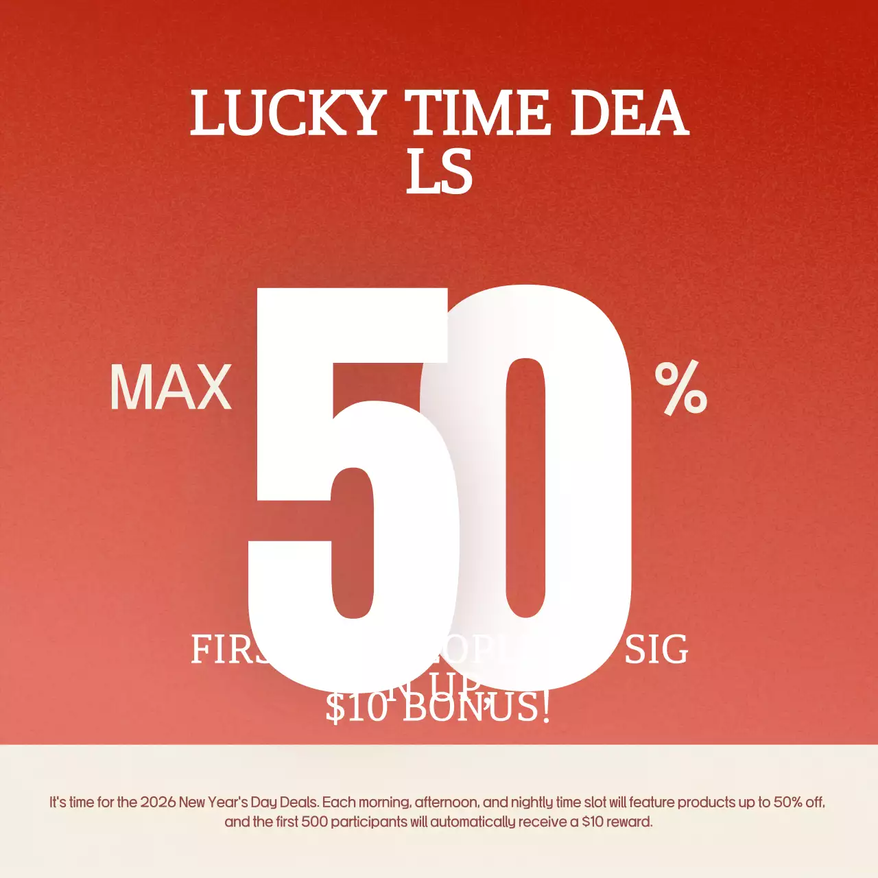 Orange, Red, Clean, Simple New Year Promotion