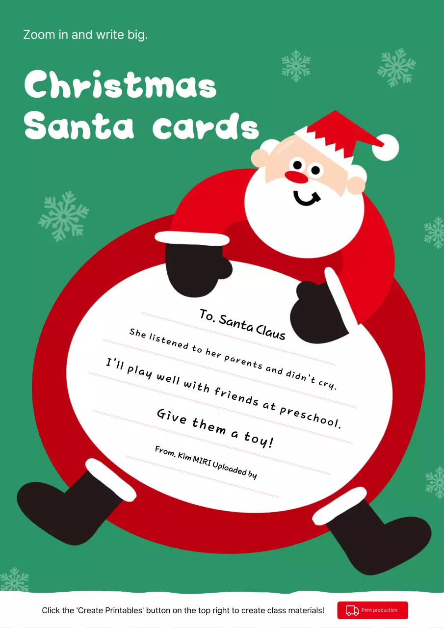 Bưu thiếp Giáng sinh dễ thương màu xanh lá cây