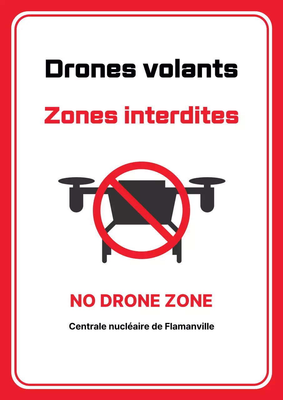Avis d'interdiction de vol de drones Red Simple