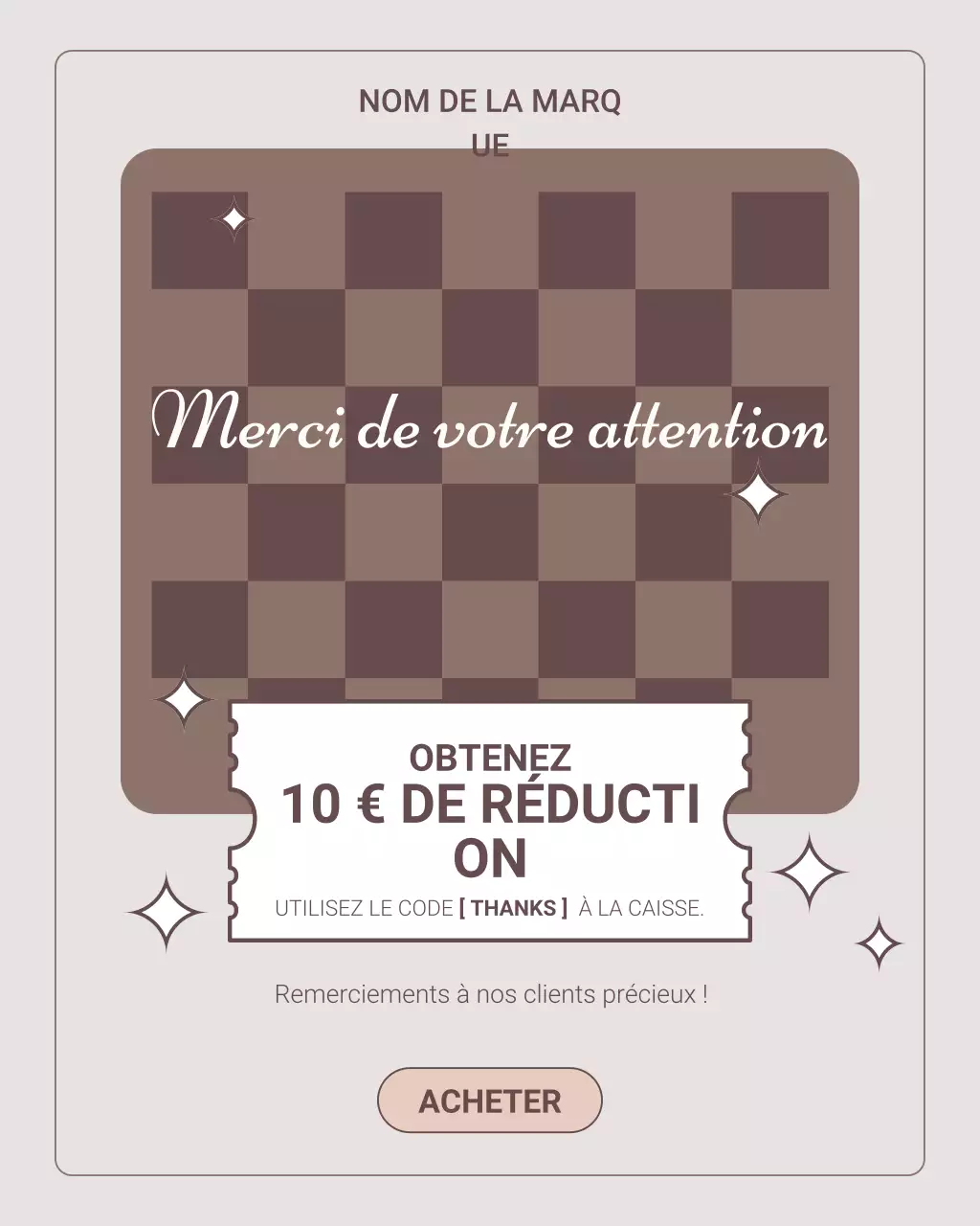 Promotion Beige Classique Merci Publication Instagram