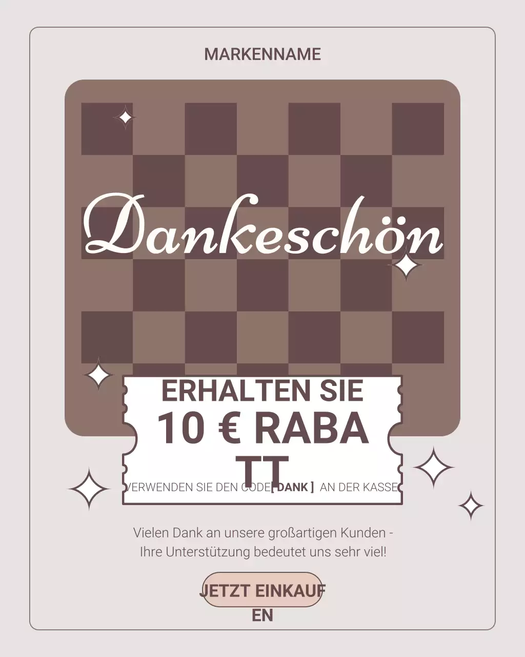 Beige Classic Dankeschön-Aktion auf Instagram