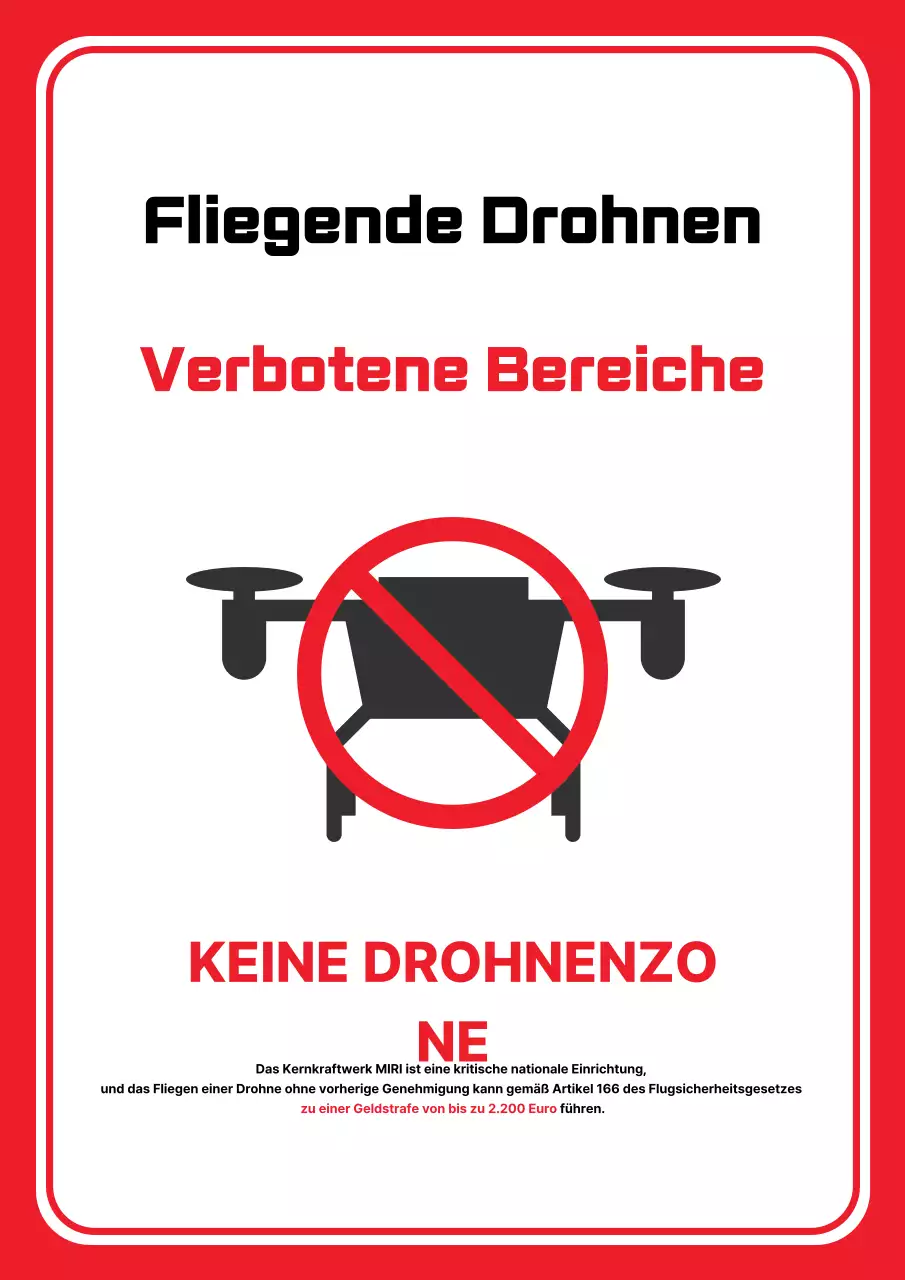 Rote einfache Drohnenflugverbotsmitteilung