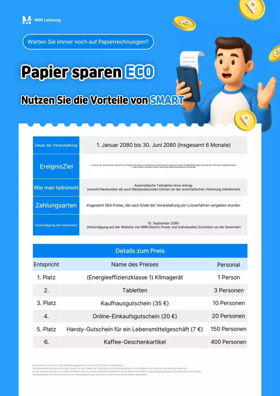 Blue Modern Elektronische Abrechnungsveranstaltungsinformationen