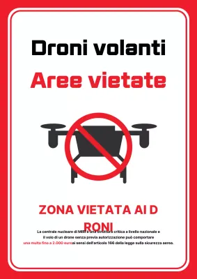 Avviso di divieto di volo dei droni semplici rossi