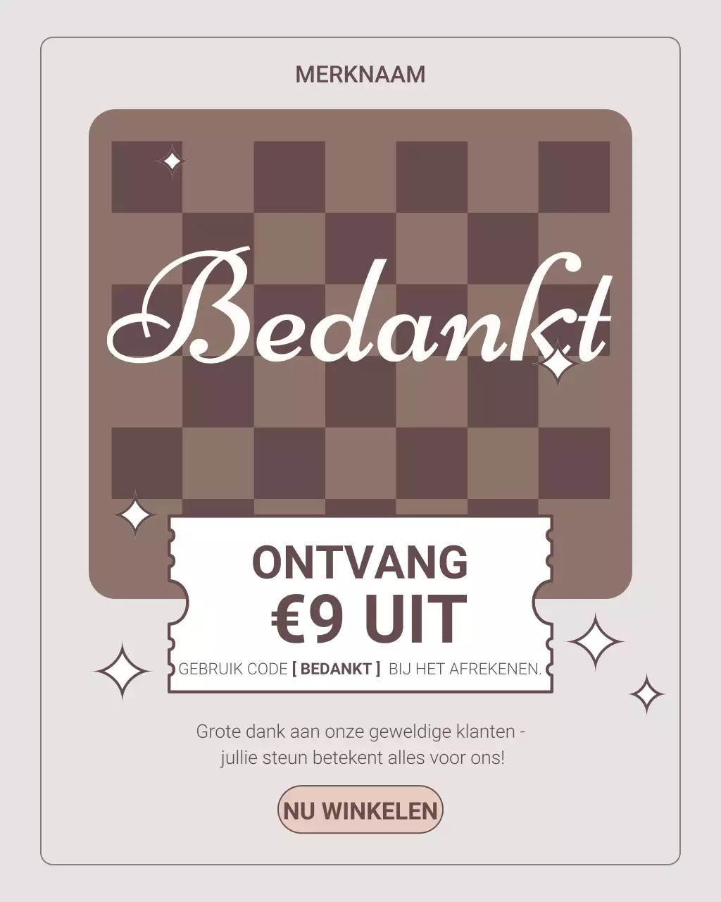 Beige Classic bedankactie Instagram-bericht