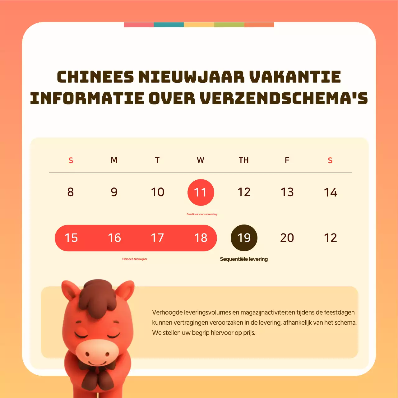 Promotie van het Orange Baby Nieuwjaarsevenement