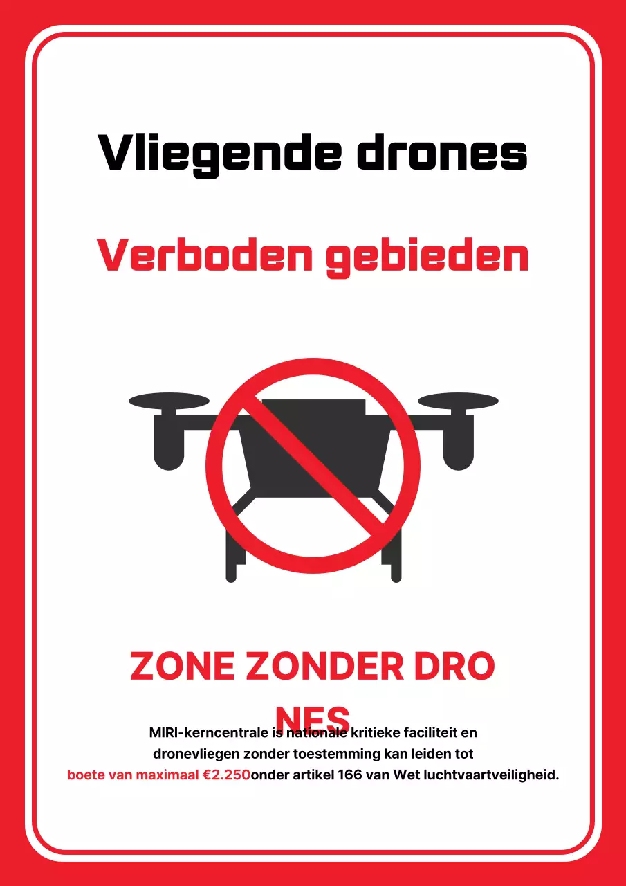 Rode eenvoudige kennisgeving van verbod op dronevluchten