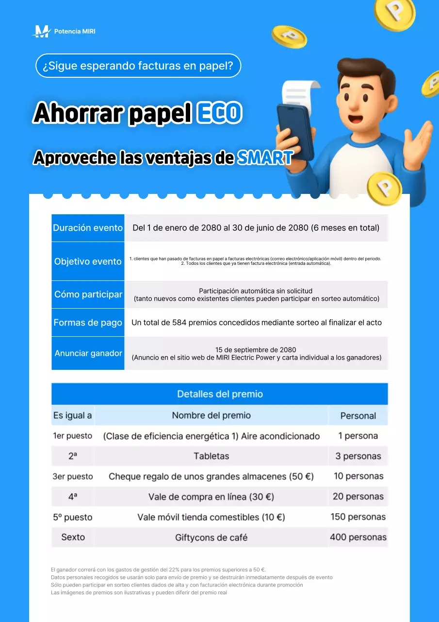 Información del evento de facturación electrónica Blue Modern