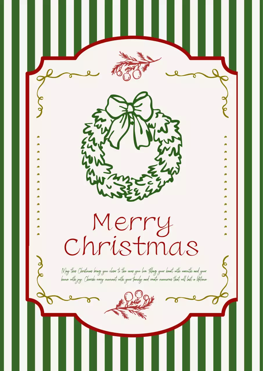 초록 빈티지 크리스마스 엽서