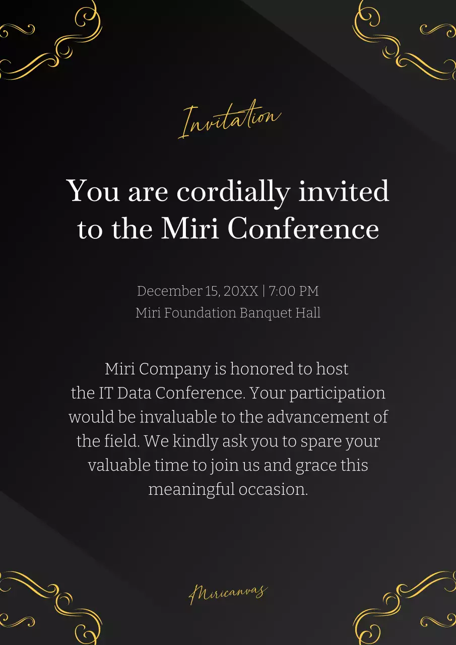 Poster mời họp màu đen thanh lịch