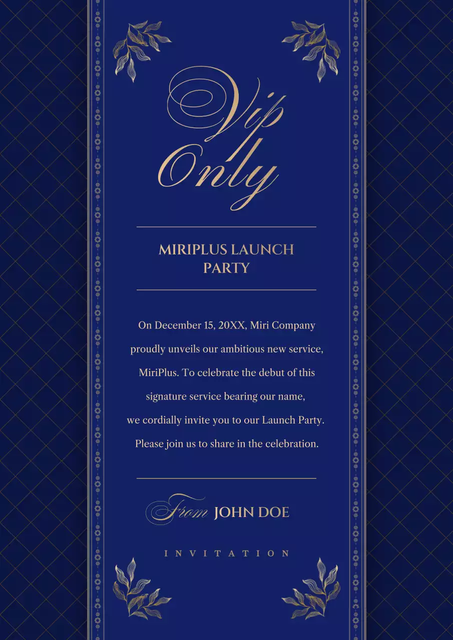 Navy Elegant Service Invitation Poster