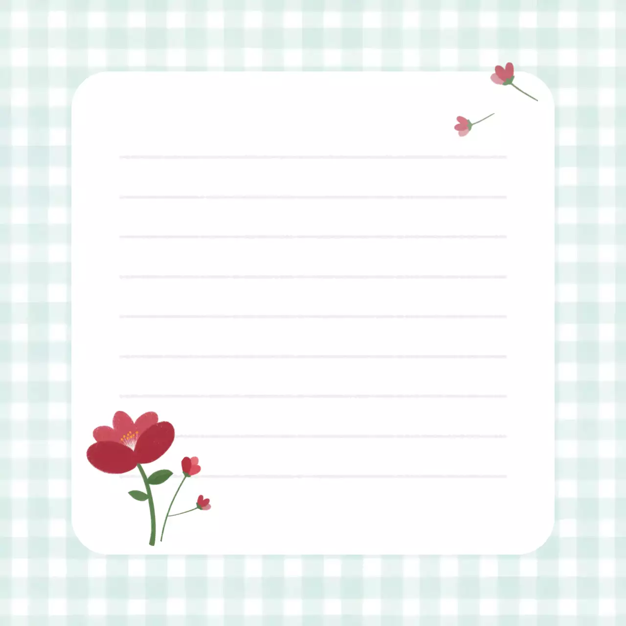 민트 아기자기한 체크 노트