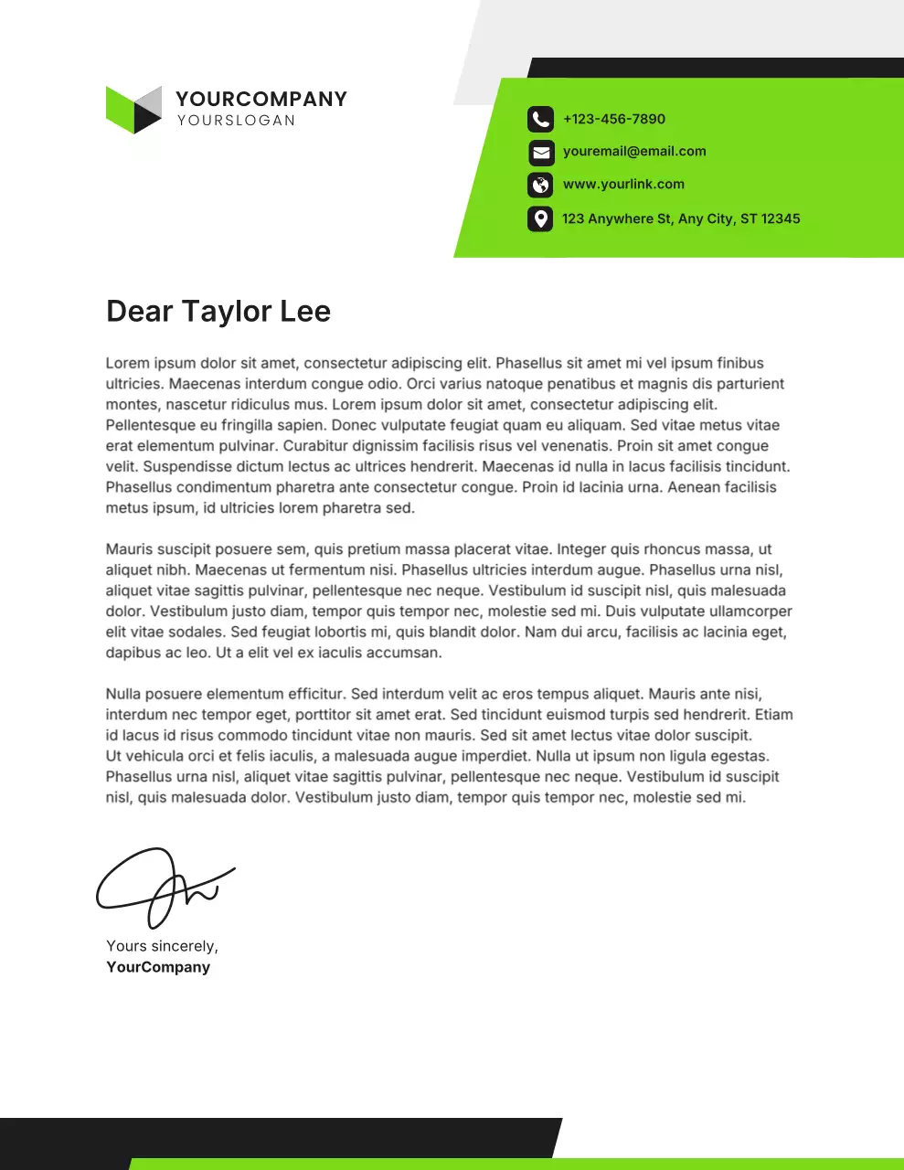 녹색 모던 비즈니스 레터헤드