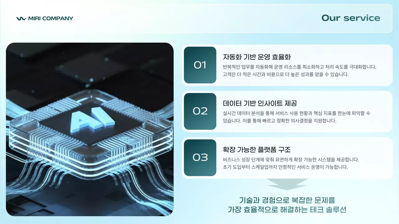 하늘색 모던 비즈니스 설명