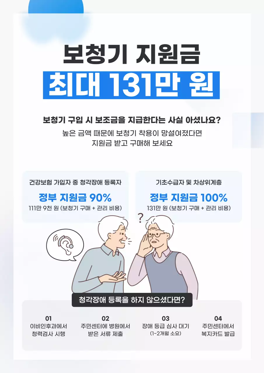 파랑 깔끔 지원금 안내 홍보