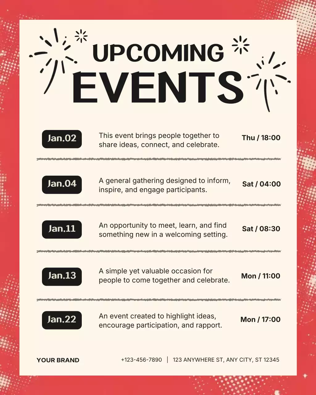 Red Modern Event Announcement Instagram Post