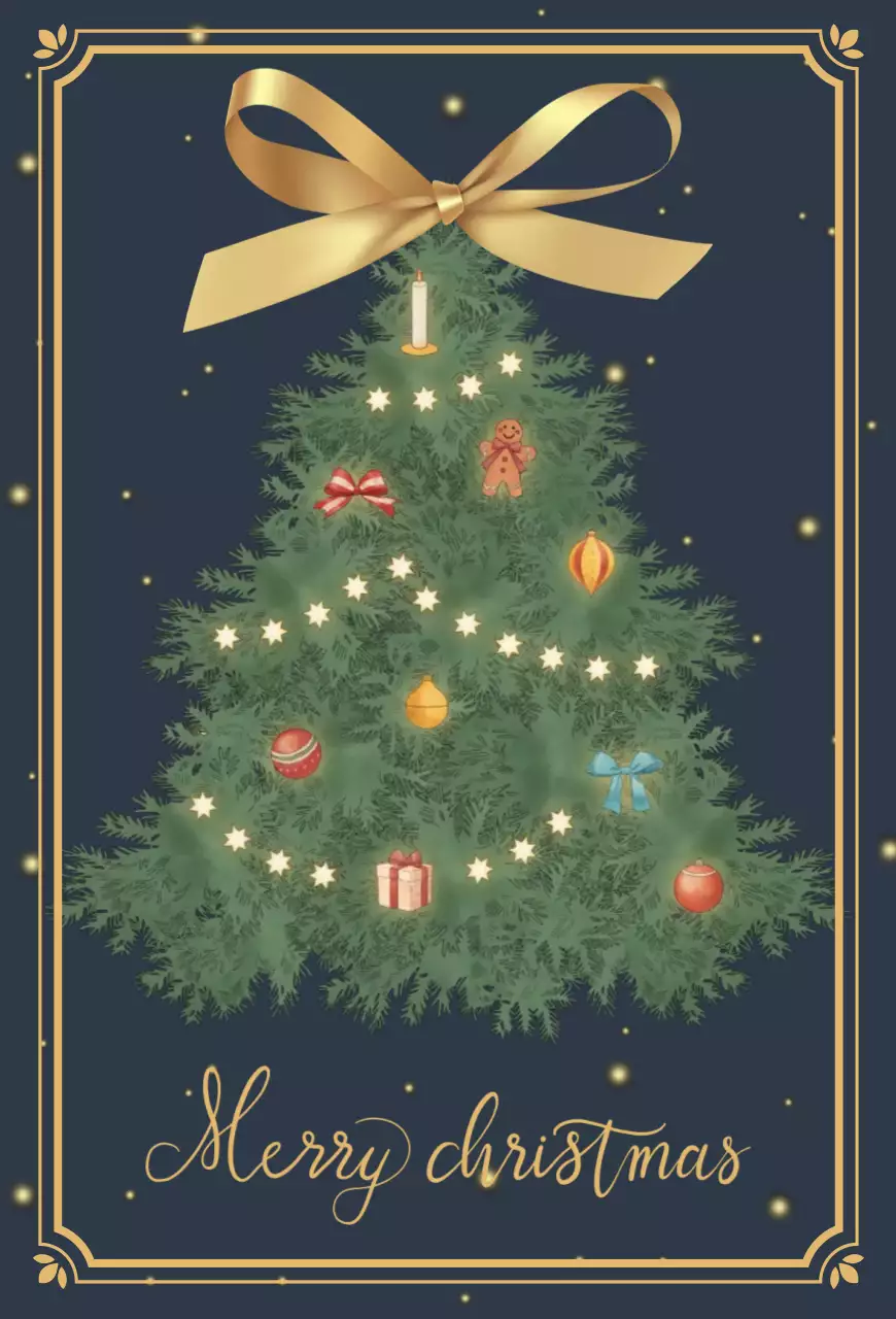 남색 심플 크리스마스 편지지