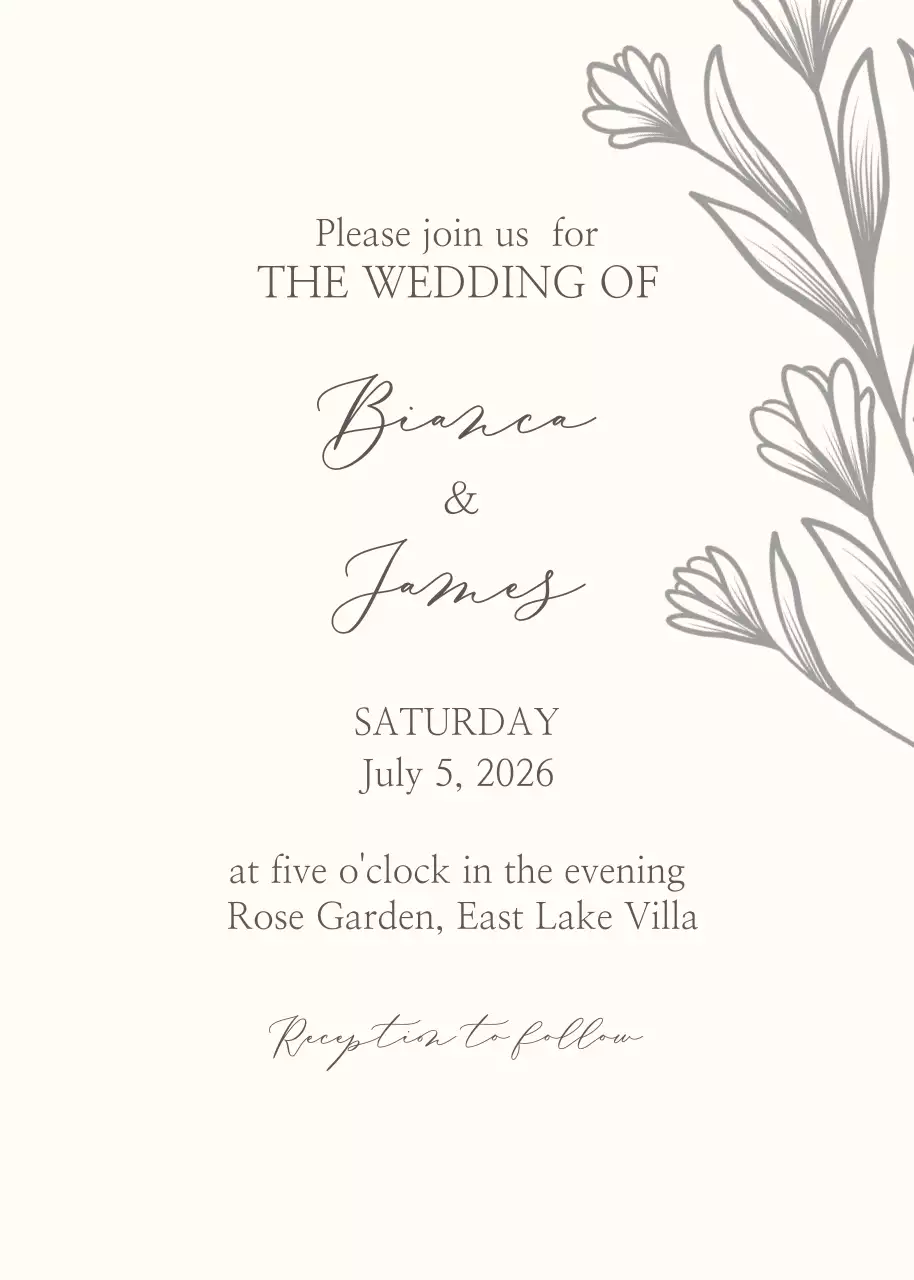 Monochrome Line Art Flowers