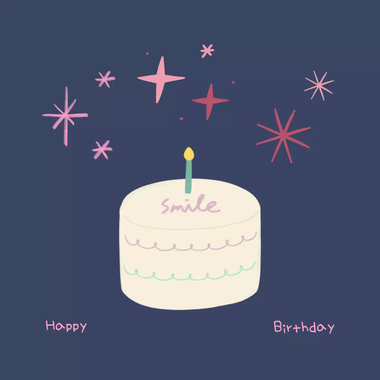 네이비 심플한 축하 편지