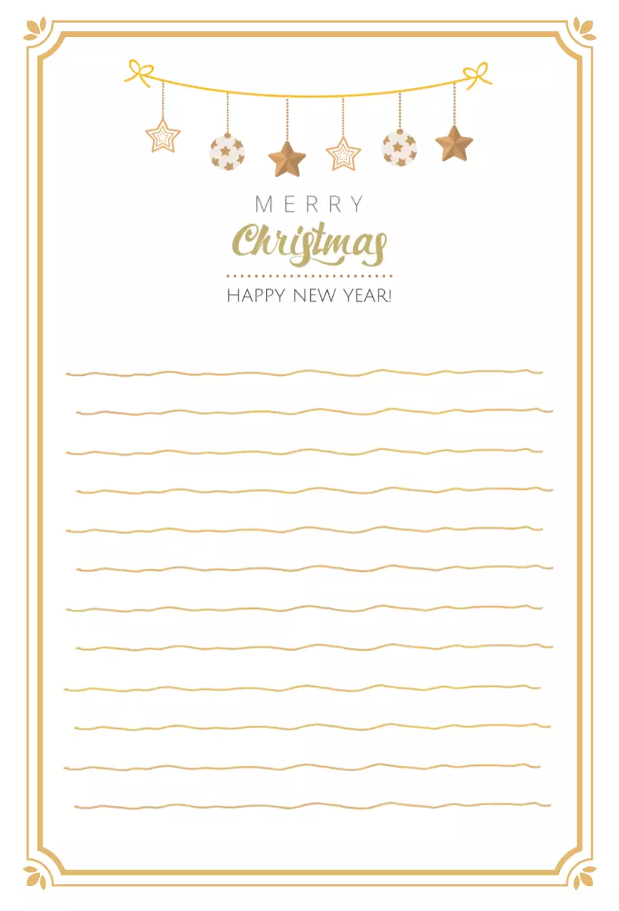 남색 심플 크리스마스 편지지