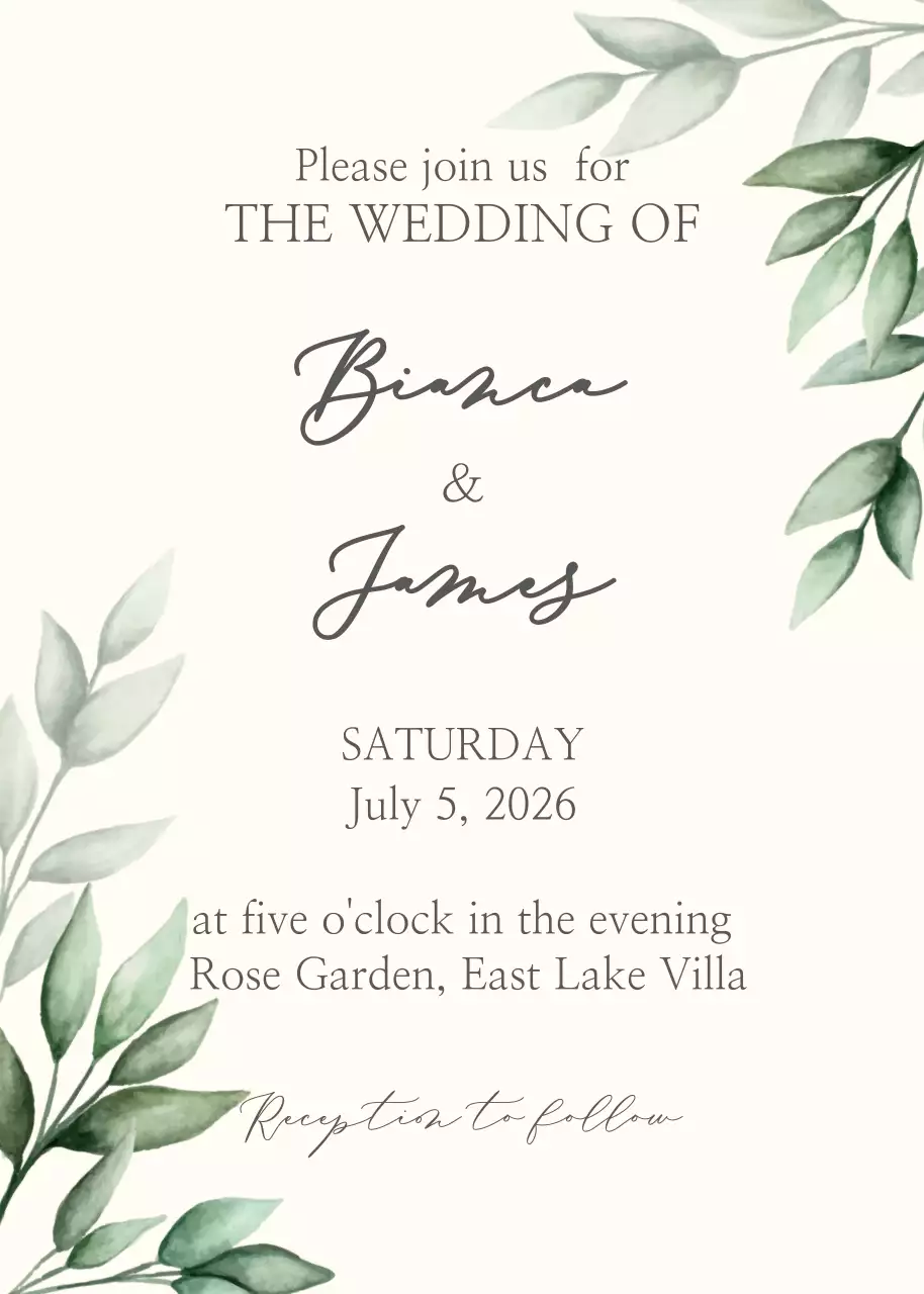 Green elegance leaves frame