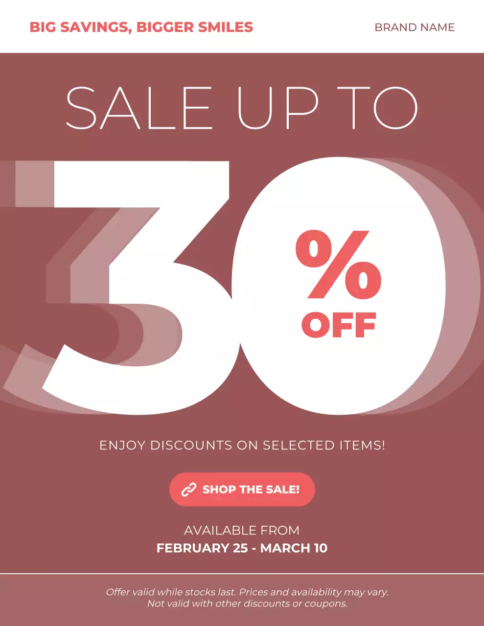 Brown Bold Sales Promotion Poster