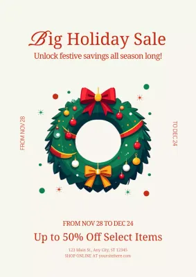 promosi penjualan liburan meriah hijau