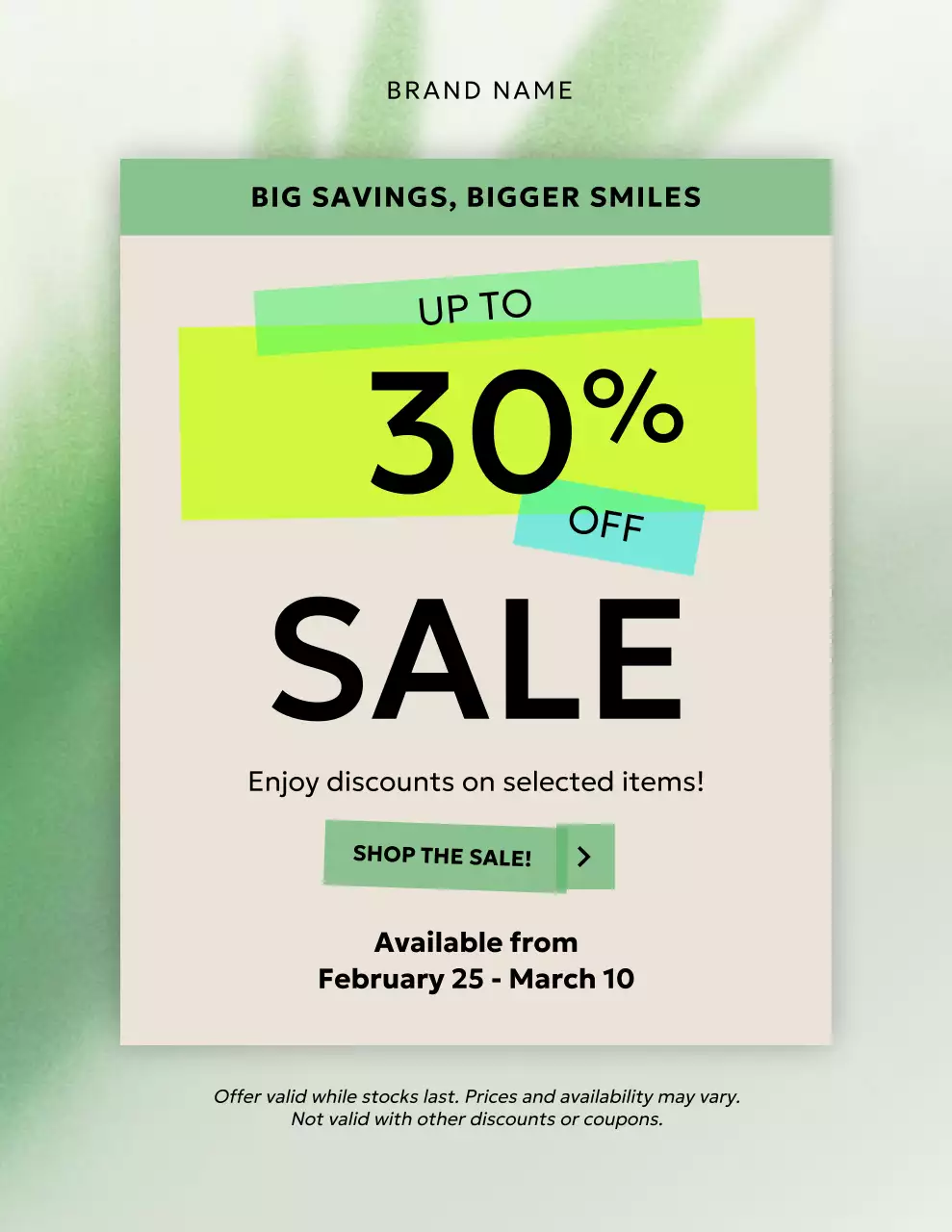 Green Modern Sales Promotion Poster