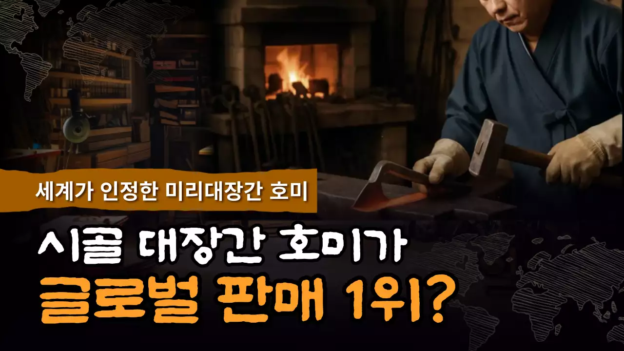 갈색 전통 대장간 광고