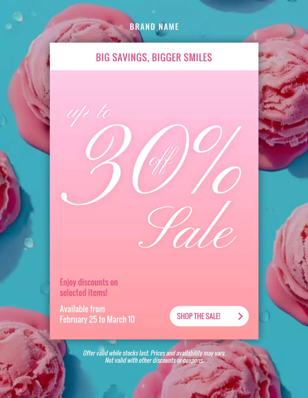 Pink Modern Sales Promotion Poster