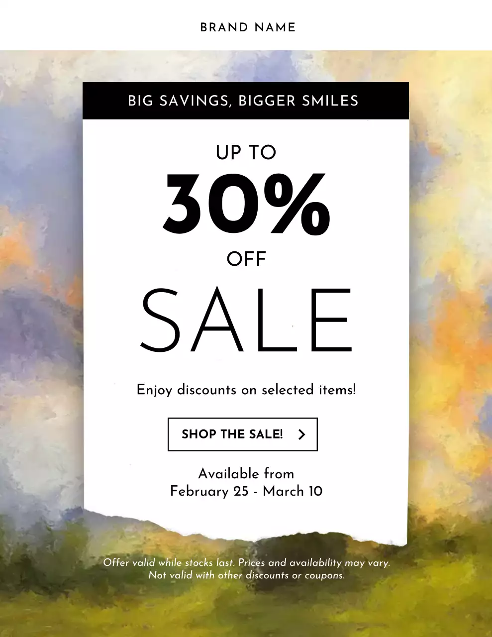 Yellow Modern Sales Promotion Poster