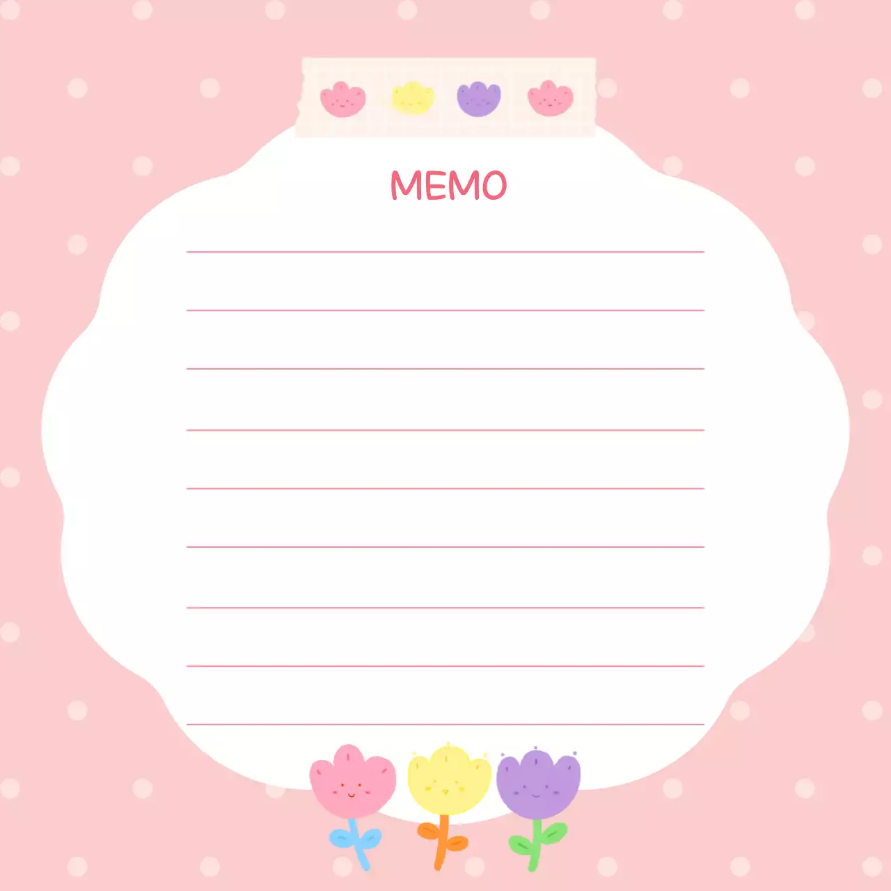 핑크색 아기자기한 꽃 플래너