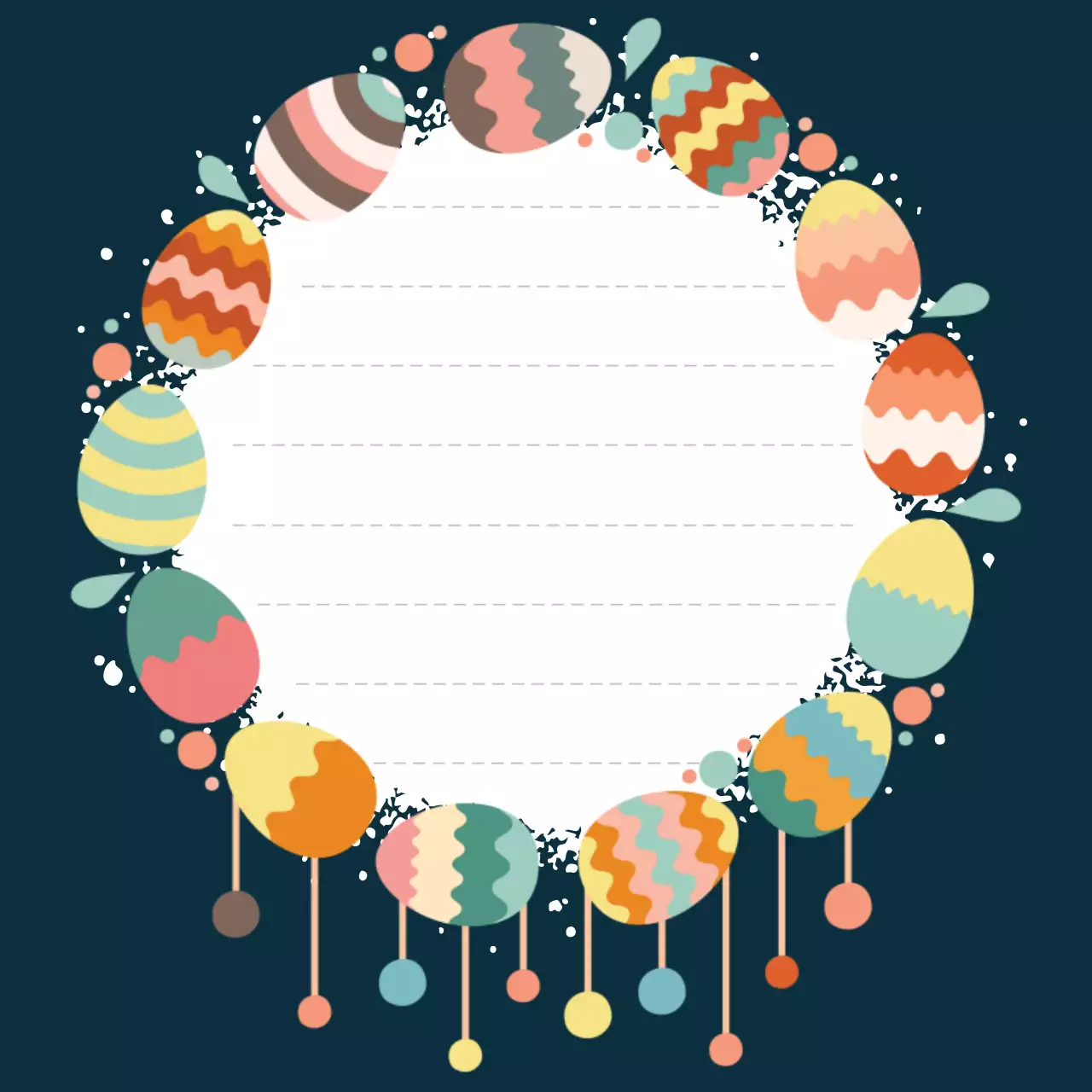 남색 아기자기한 부활절 노트