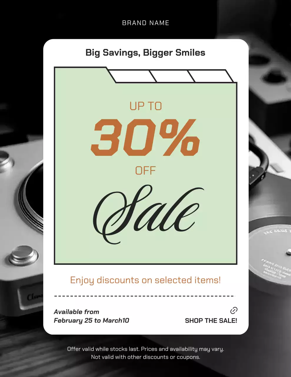 Black and Mint Modern Sales Promotion Poster