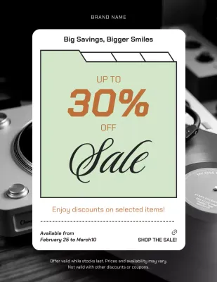 Black and Mint Modern Sales Promotion Poster