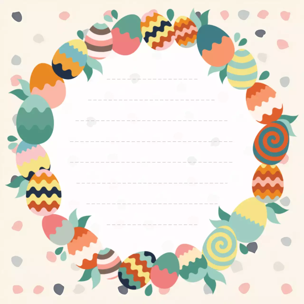 베이지 아기자기한 부활절 노트