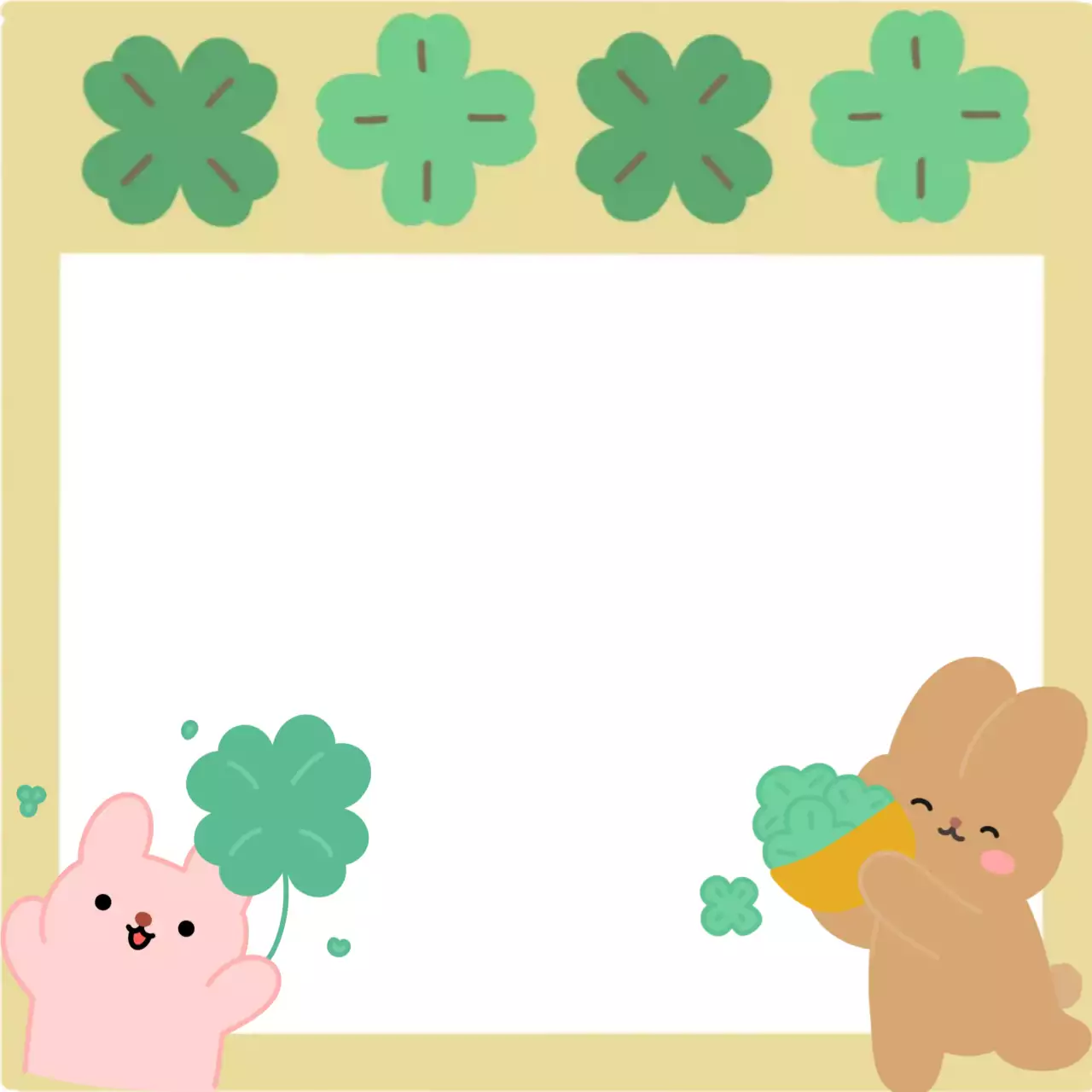 연두 아기자기한 네잎클로버 노트