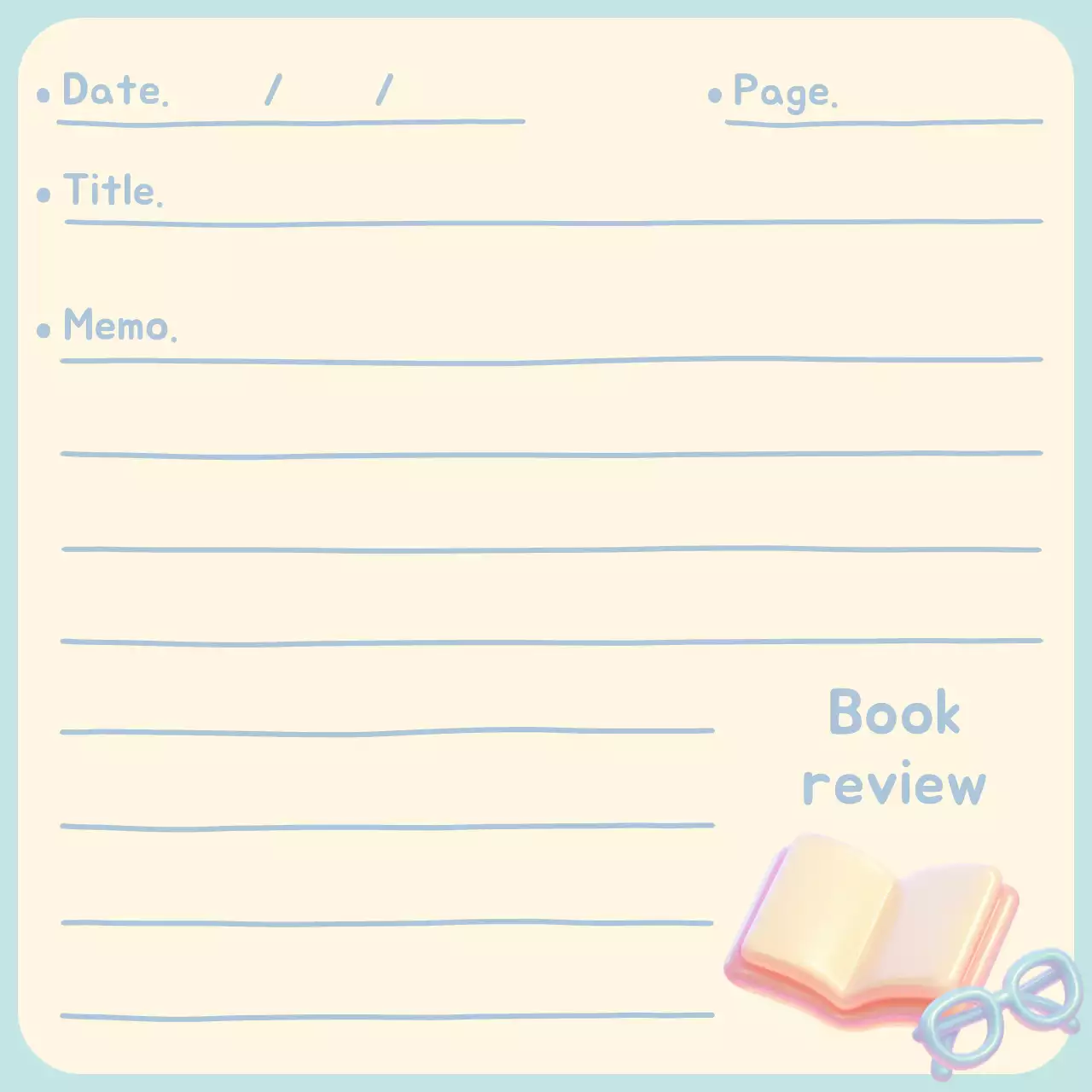 베이지 심플 독서기록 노트