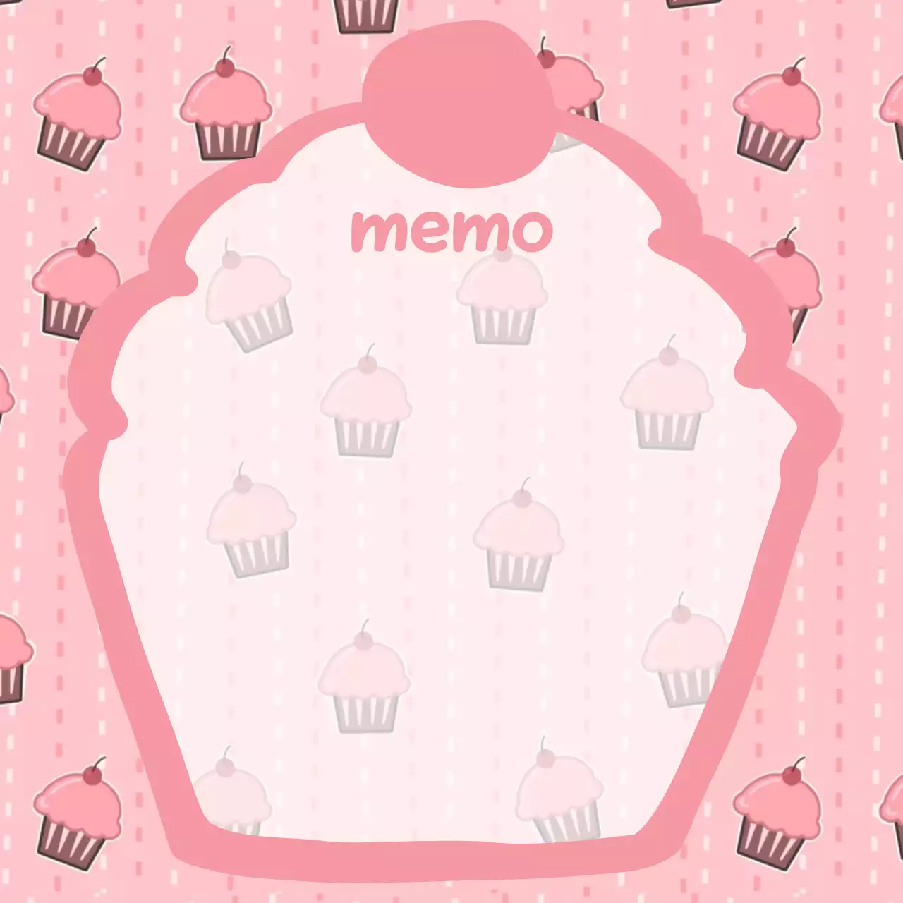 핑크 아기자기한 컵케이크 노트
